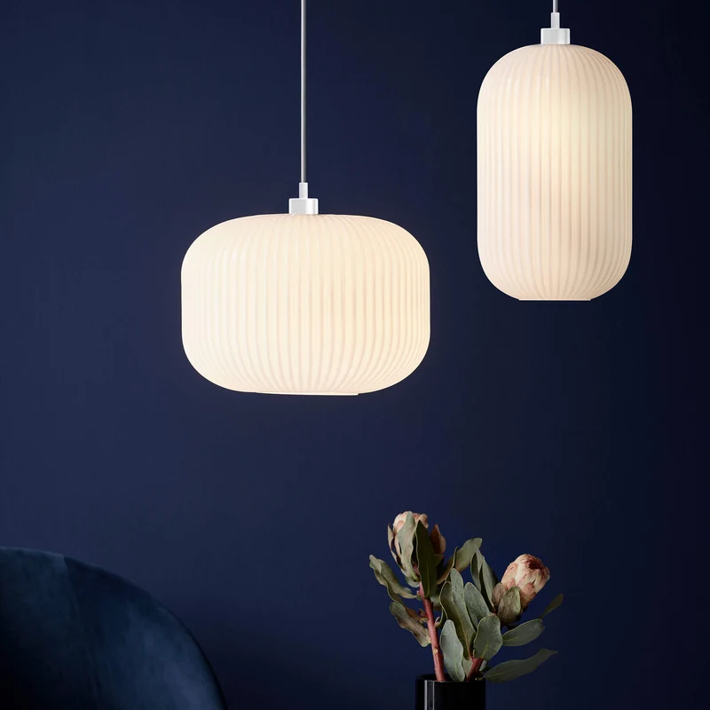 Milford 30 Pendant Light Opal White Glass Euroselle