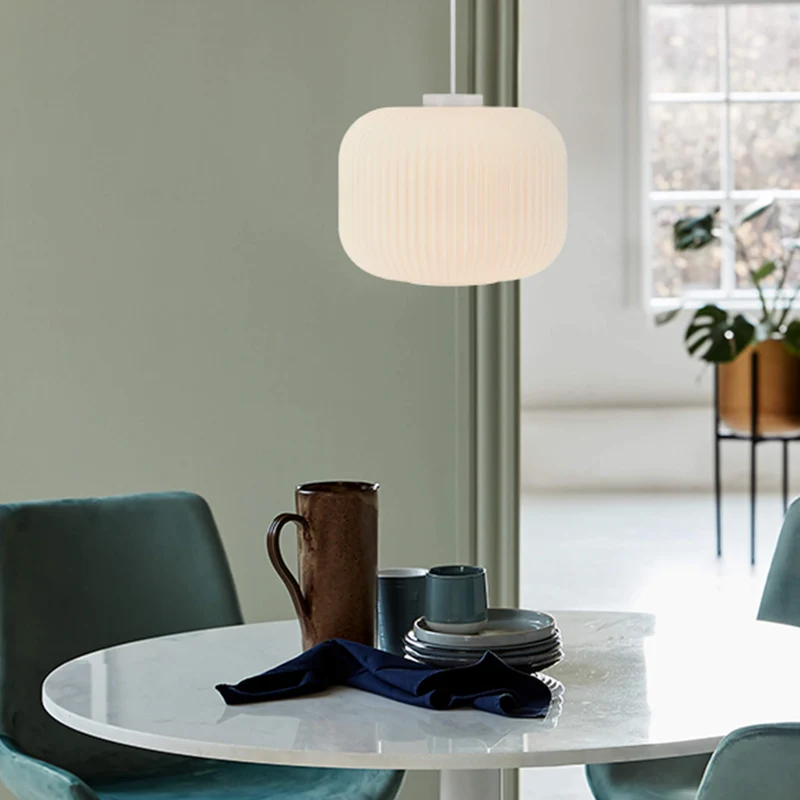 Milford 30 Pendant Light Opal White Glass Euroselle