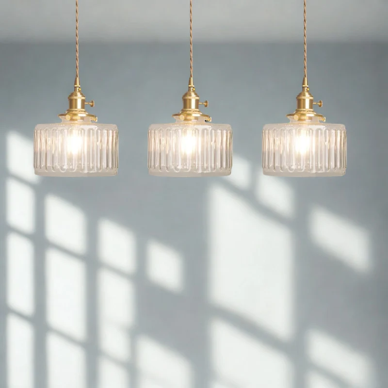 Lumera Vintage Glass Pendant Light By Euroselle, Adjustable Height For Kitchen Island