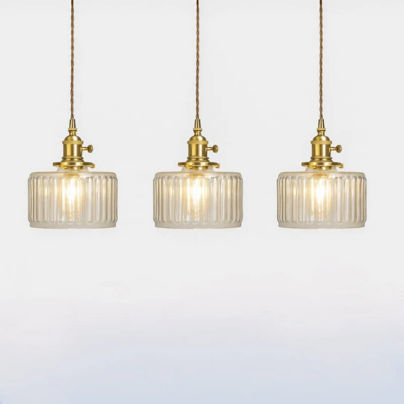 Lumera Vintage Glass Pendant Light By Euroselle, Adjustable Height For Kitchen Island