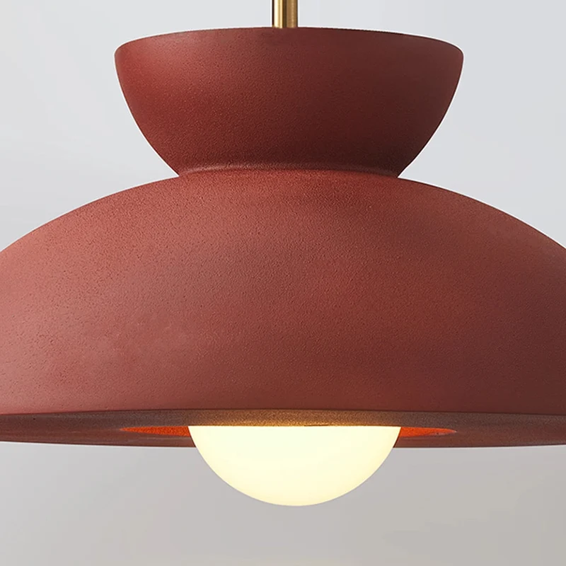 Terra Cotta Vintage Pendant Light, Mid-Century Modern Ceiling Lamp, Euroselle