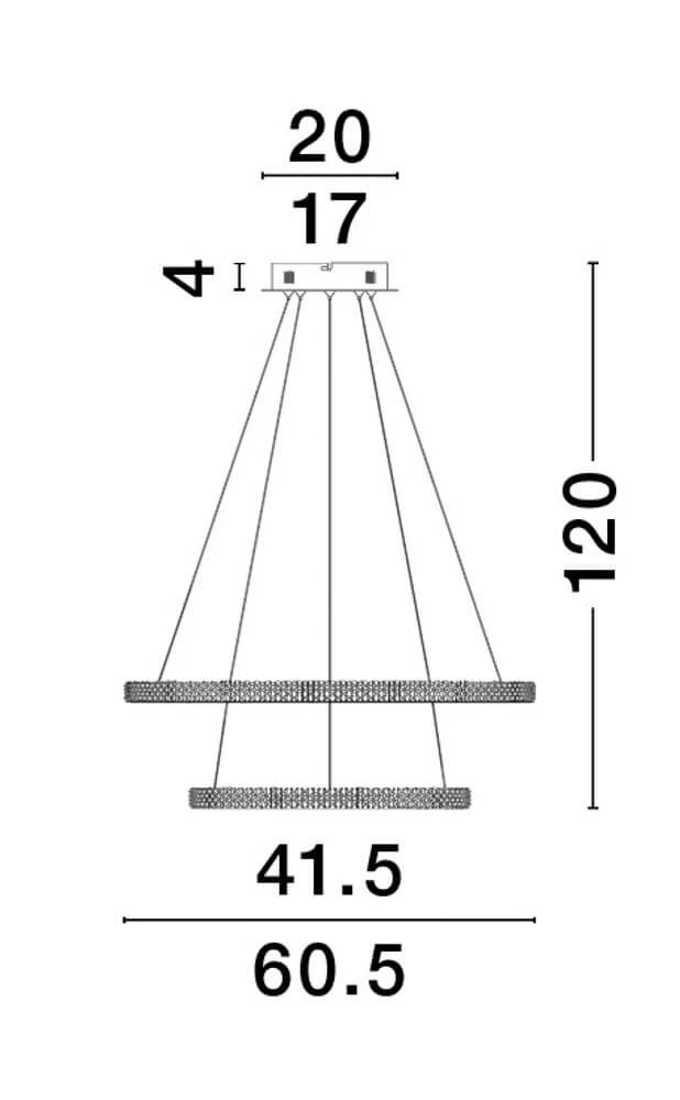 Ginevra LED Pendelleuchte 2-flammig Ø 60,5cm 3000K Schwarz