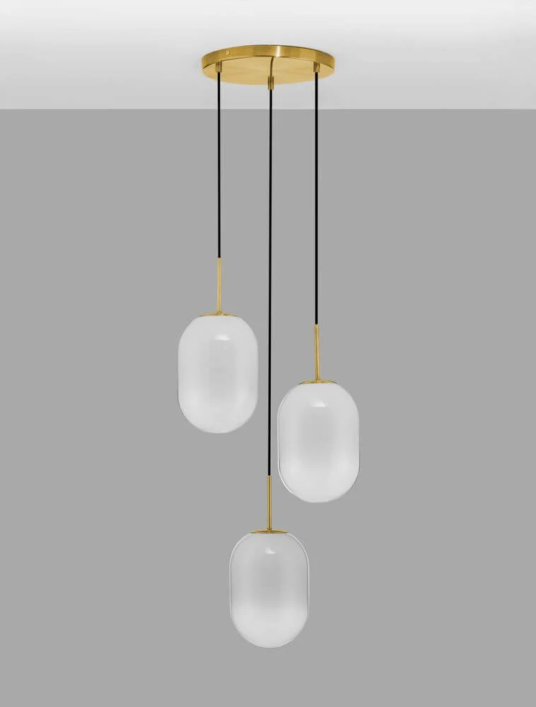 Chrysi Pendelleuchte 3-flammig Ø 43cm Gold, Weiß