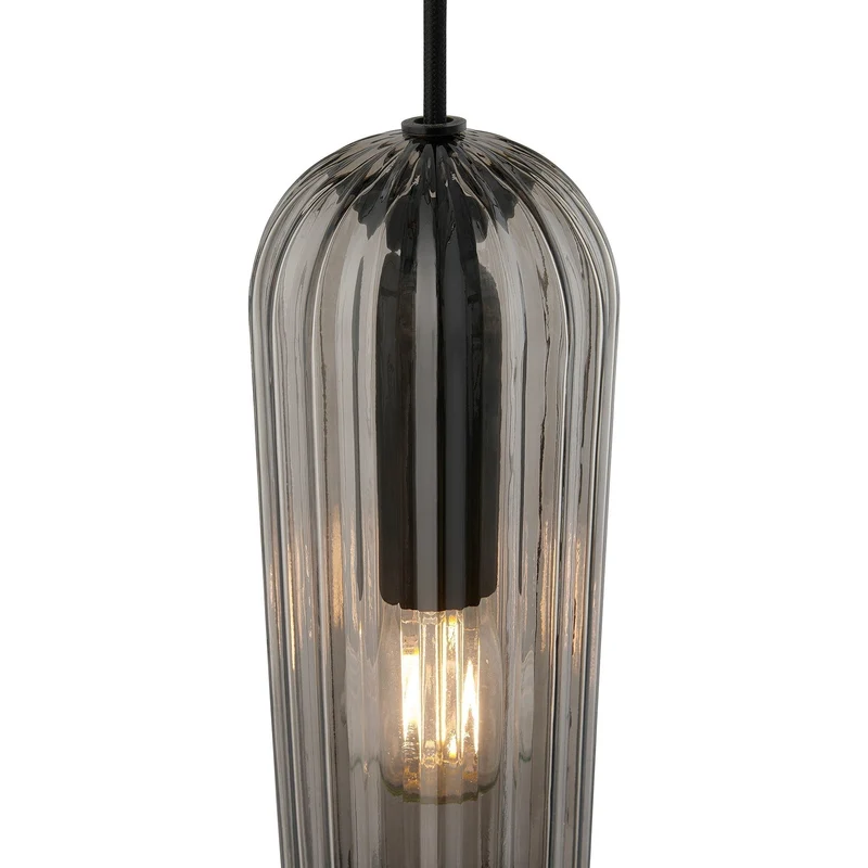 Miella 3 Light Pendant With Fluted Glass By Euroselle