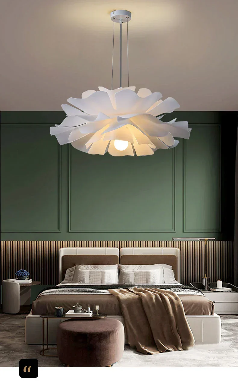 Bella Modern Design Flower Pendant Lamp White Acrylic For Living Room And Bedroom Euroselle