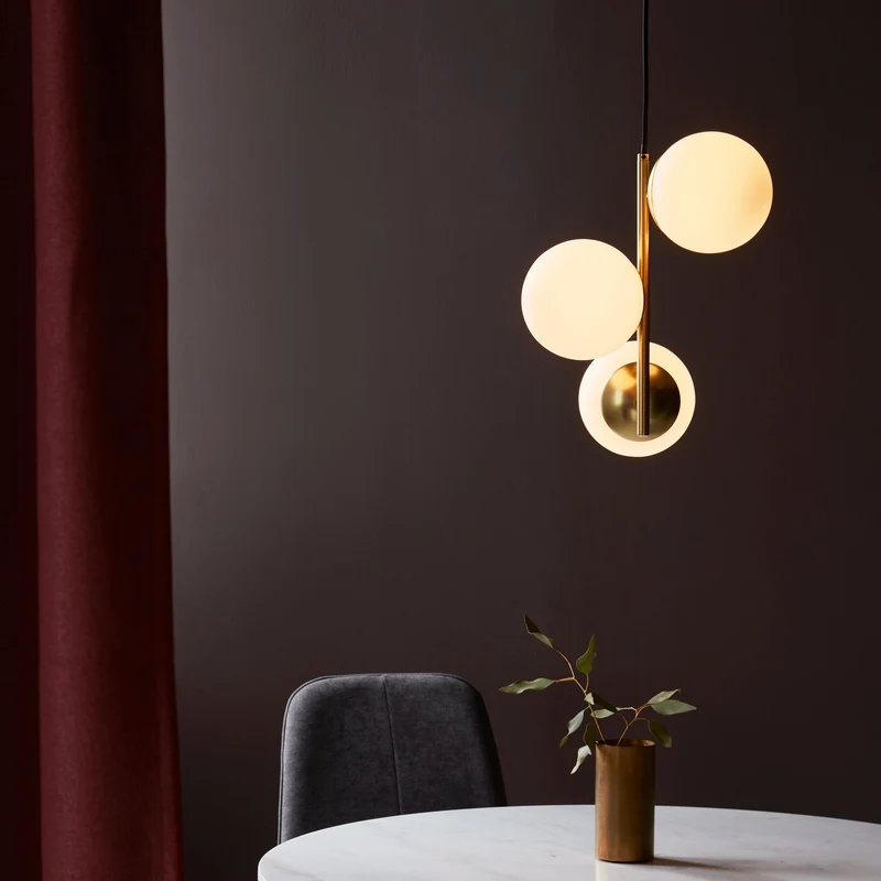 Lilly Pendant Light By Euroselle With Opal White Glass