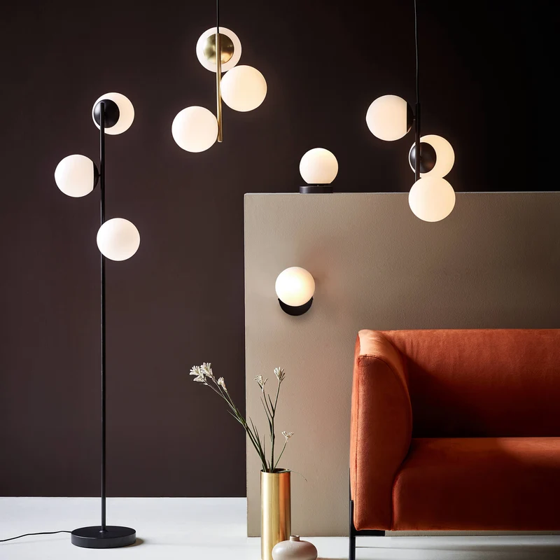 Lilly Pendant Light By Euroselle With Opal White Glass
