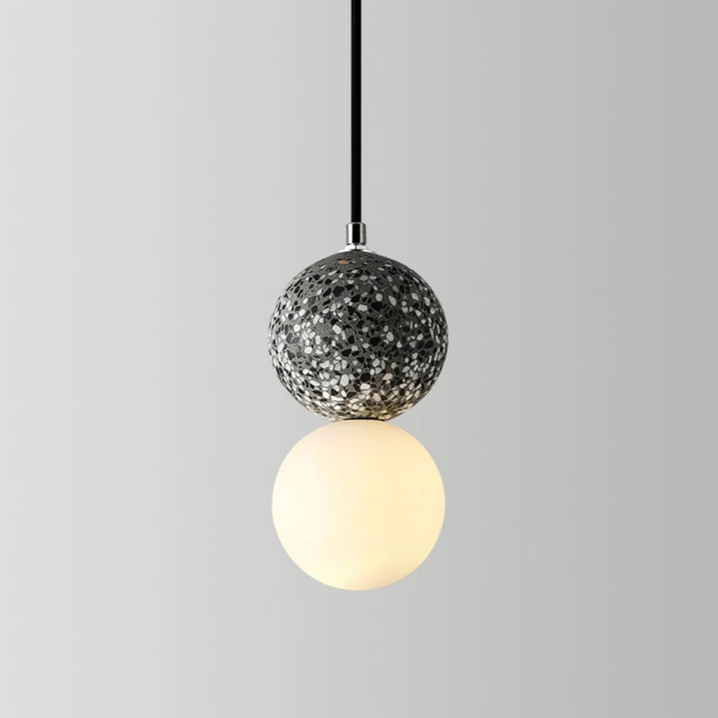 LumaNova Modern Bulbs Small LED Pendant Lamps In Black White Glass For Dining Table