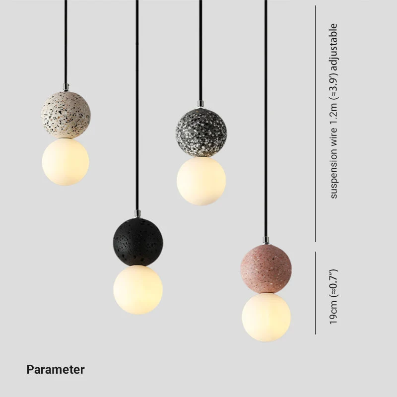 LumaNova Modern Bulbs Small LED Pendant Lamps In Black White Glass For Dining Table