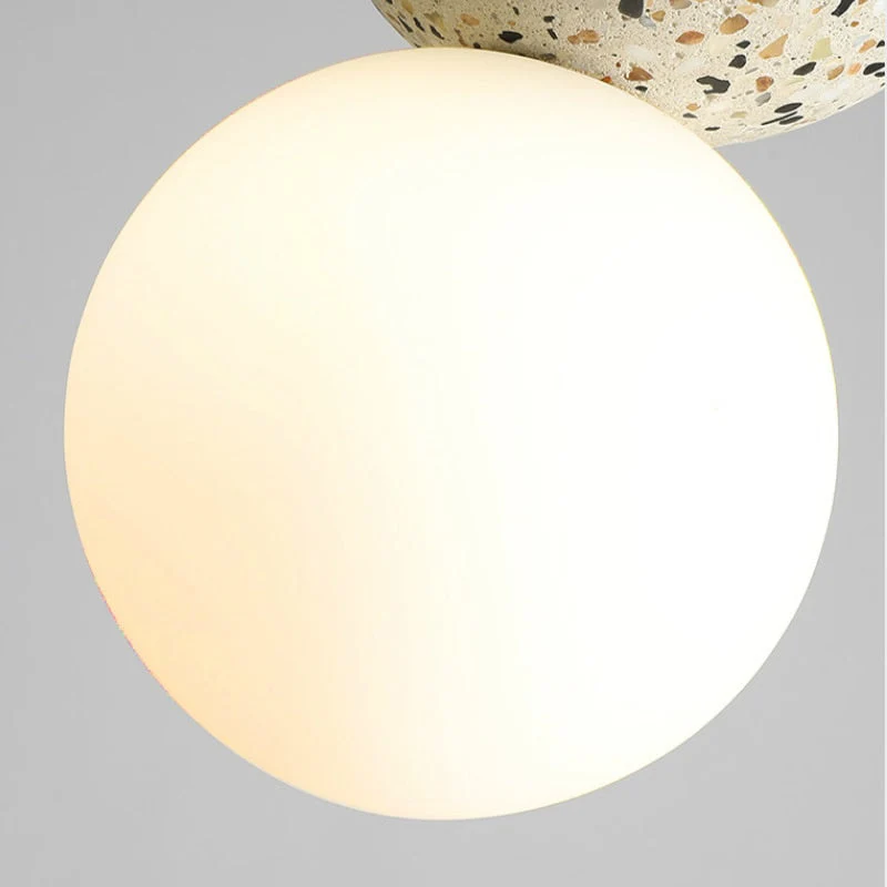 LumaNova Modern Bulbs Small LED Pendant Lamps In Black White Glass For Dining Table