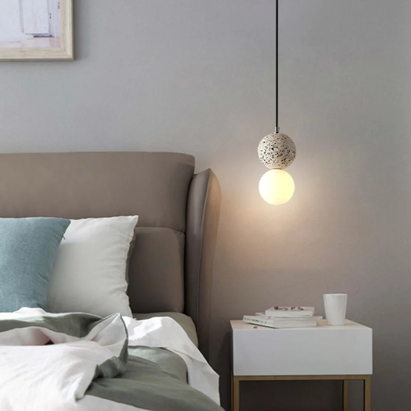 LumaNova Modern Bulbs Small LED Pendant Lamps In Black White Glass For Dining Table