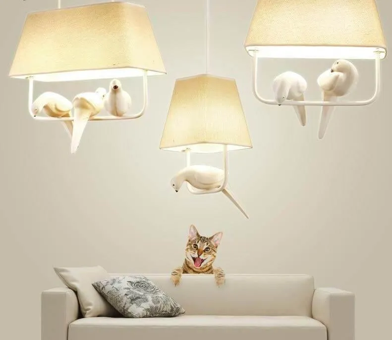 Euroselle Resin Birds Pendant Lights For Home Retro Style