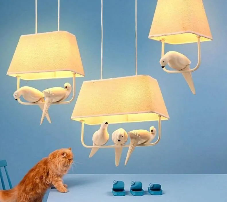 Euroselle Resin Birds Pendant Lights For Home Retro Style