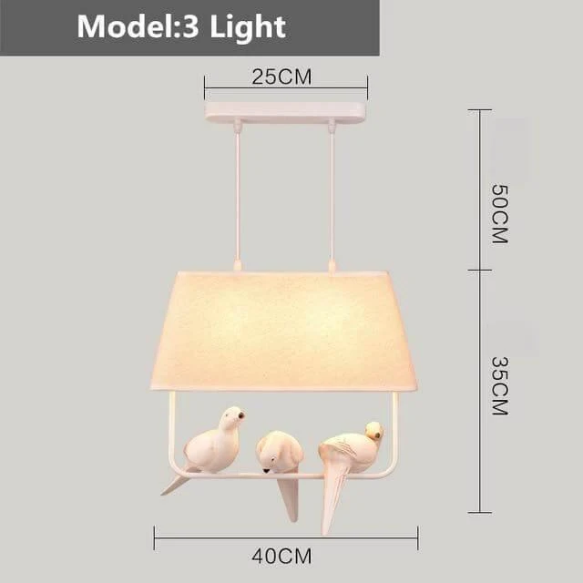Euroselle Resin Birds Pendant Lights For Home Retro Style