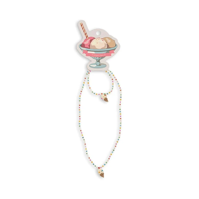 Eis-Halskette und Armband, mehrfarbig