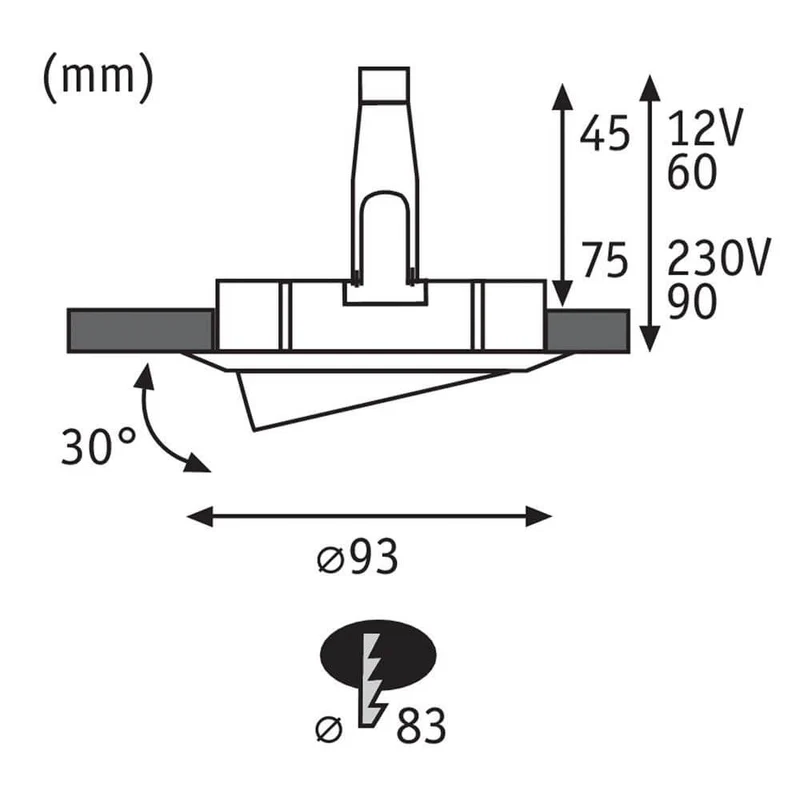 Premium EBS Nova IP65 schwenkbar Weiß