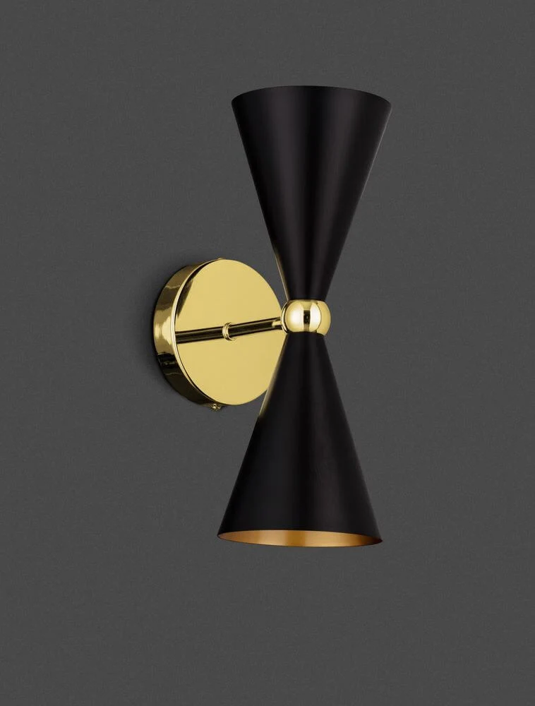 Gala Wandleuchte Gold, Schwarz