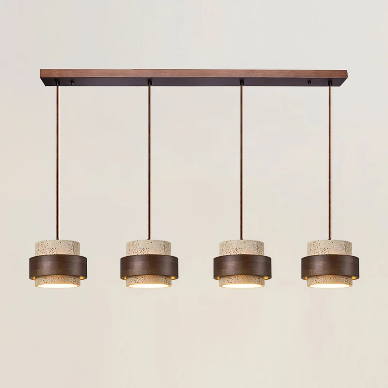 Arvella Cylindrical Travertine Pendant Light Euroselle