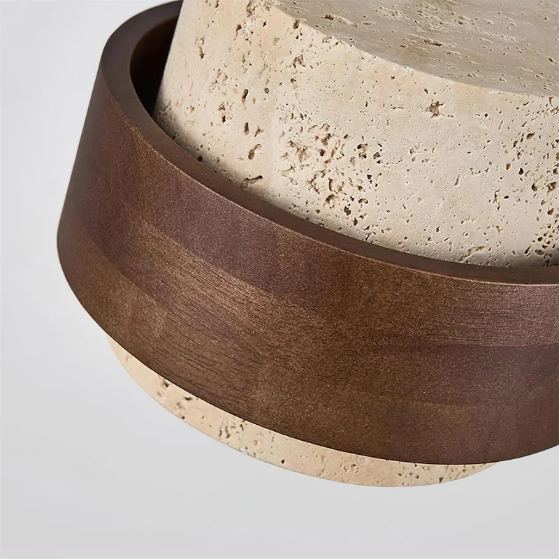 Arvella Cylindrical Travertine Pendant Light Euroselle