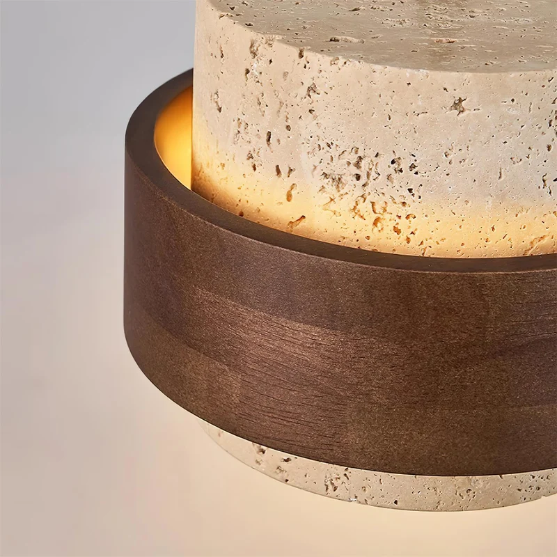 Arvella Cylindrical Travertine Pendant Light Euroselle
