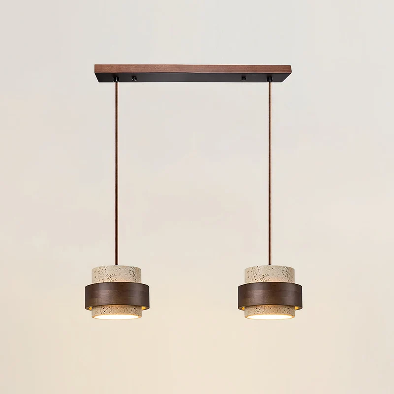 Arvella Cylindrical Travertine Pendant Light Euroselle