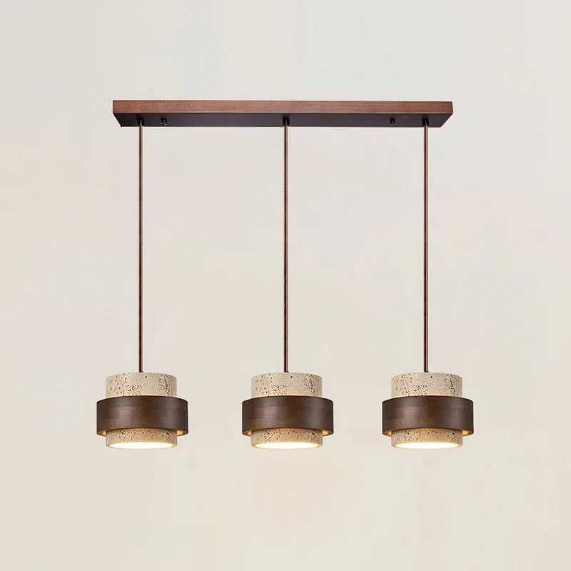 Arvella Cylindrical Travertine Pendant Light Euroselle