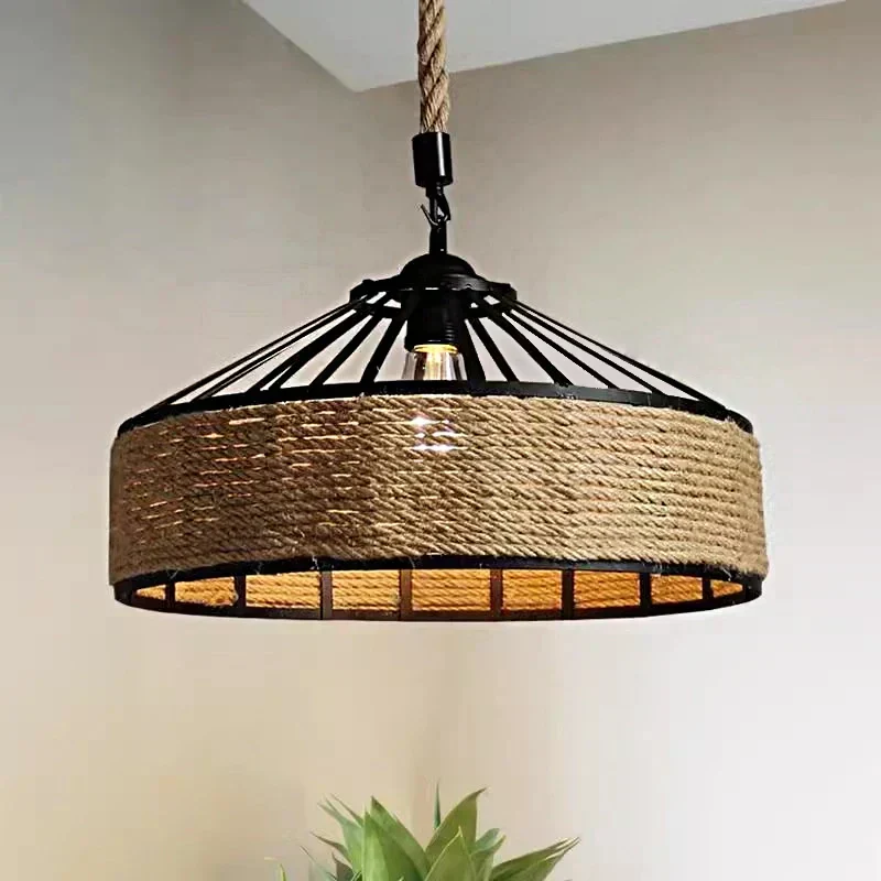 Euroselle Hemp Rope Pendant Light Classic Hanging Retro Antique Fixture