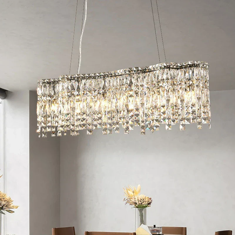 Euroselle Amara Pendant Chandelier With Stainless Steel And K9 Crystals