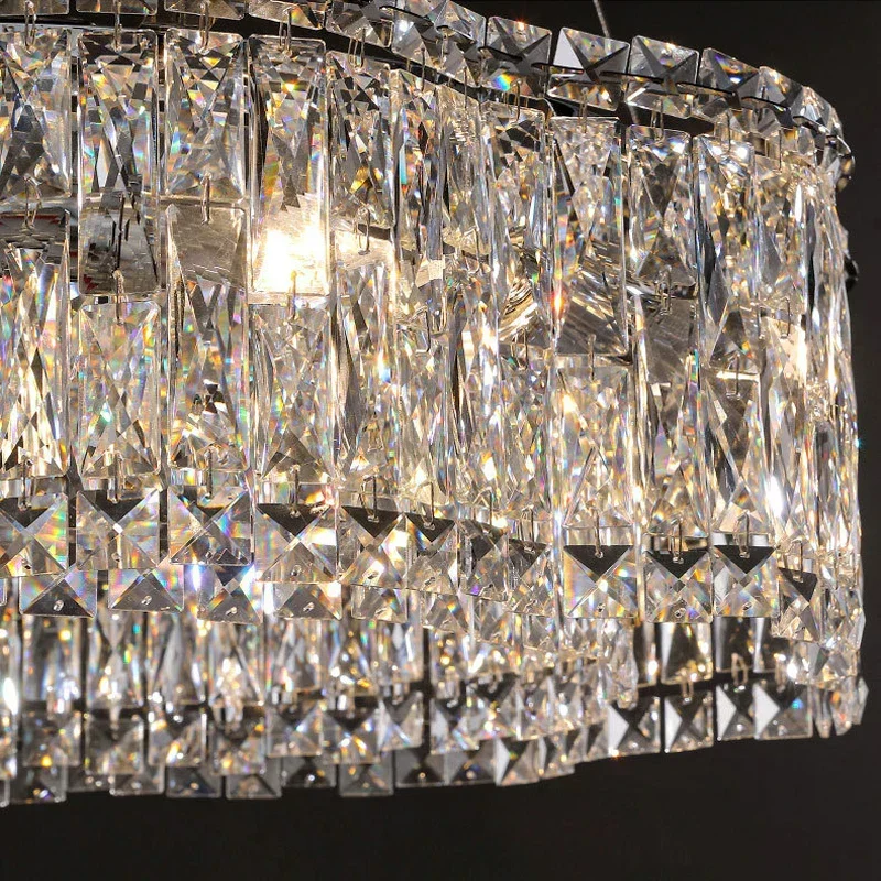 Euroselle Amara Pendant Chandelier With Stainless Steel And K9 Crystals