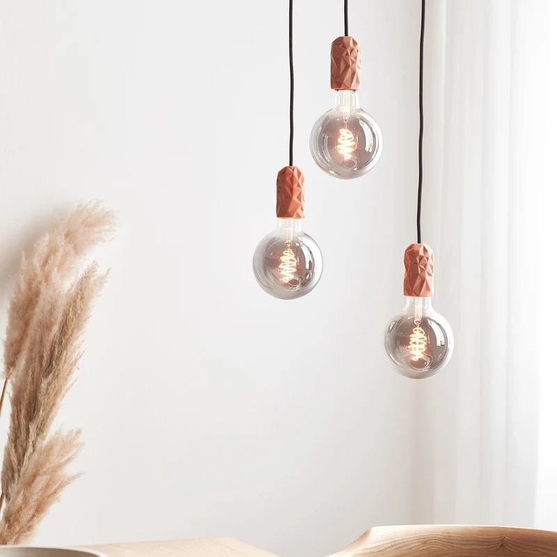 Hang Pendant Light By Euroselle With Porcelain Socket And Elegant Graphic Pattern