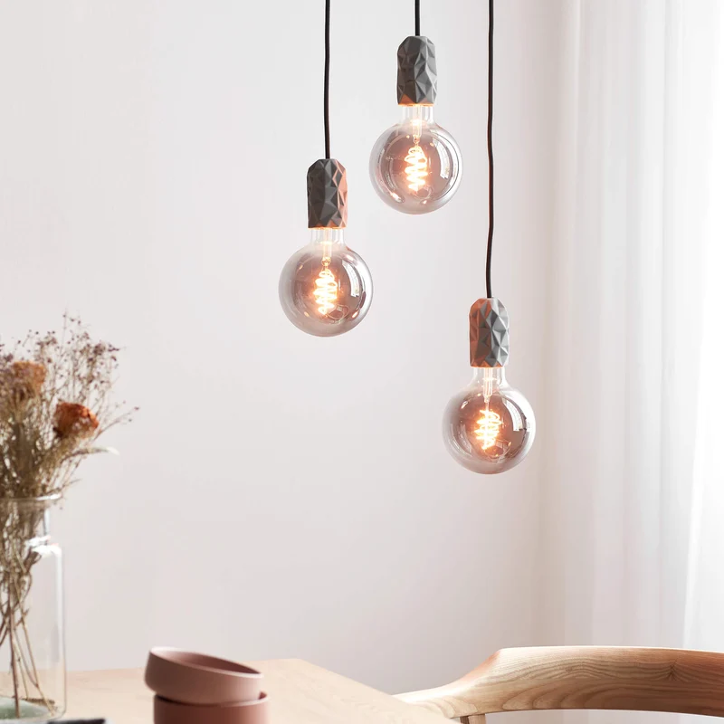 Hang Pendant Light By Euroselle With Porcelain Socket And Elegant Graphic Pattern