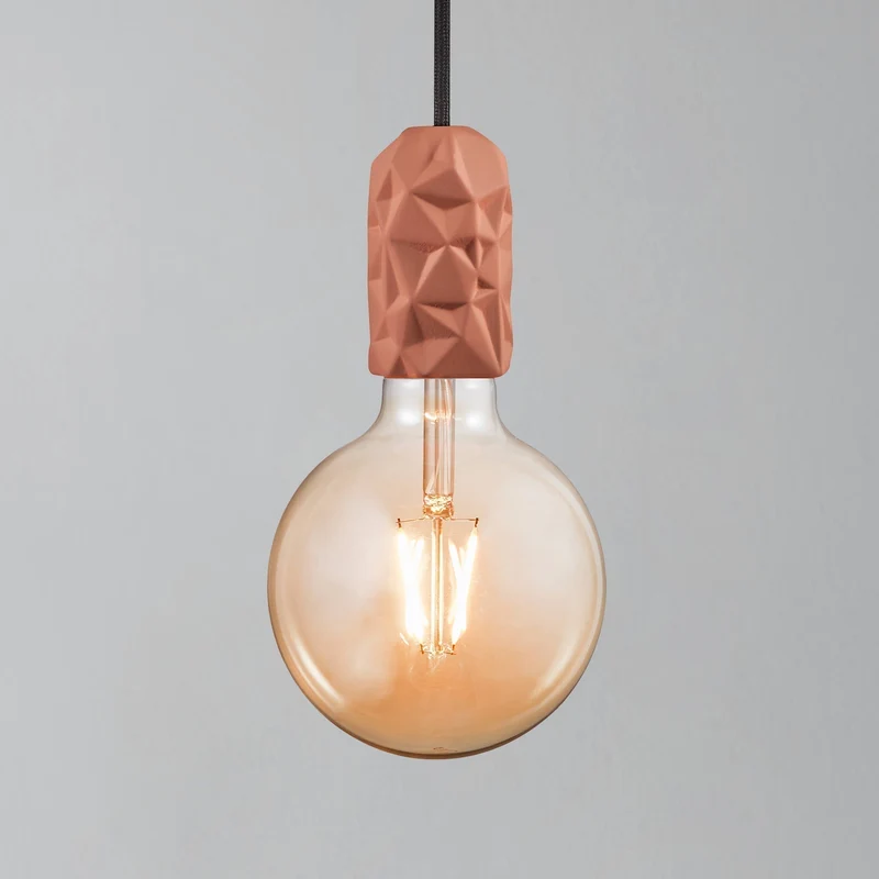 Hang Pendant Light By Euroselle With Porcelain Socket And Elegant Graphic Pattern