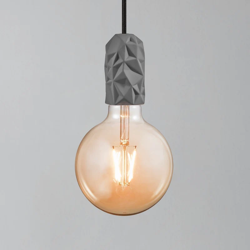 Hang Pendant Light By Euroselle With Porcelain Socket And Elegant Graphic Pattern