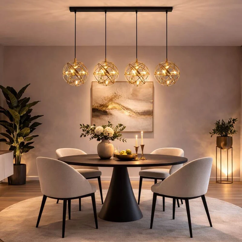 s.luce Atom LED Esstisch-Pendelleuchte 2 bis 5-flammig Balken 160cm