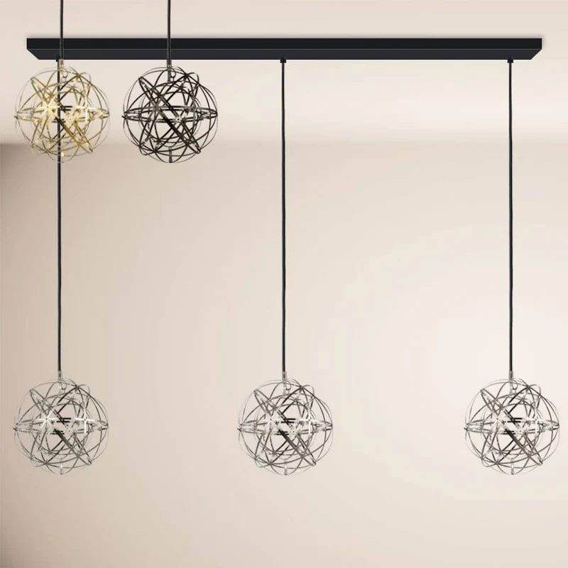 s.luce Atom LED Esstisch-Pendelleuchte 2 bis 5-flammig Balken 160cm