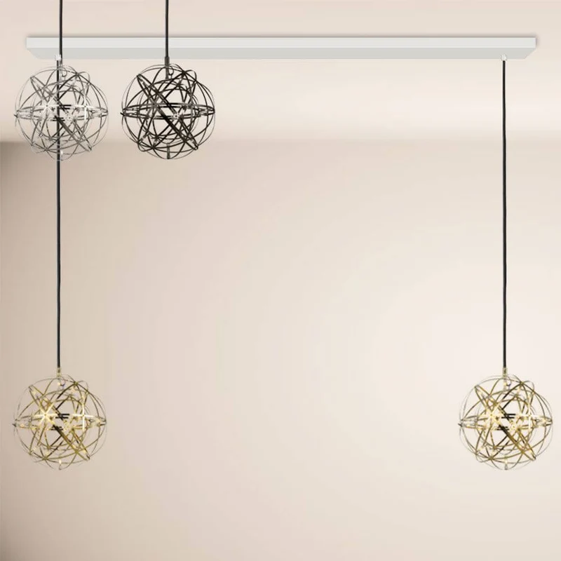 s.luce Atom LED Esstisch-Pendelleuchte 2 bis 5-flammig Balken 160cm