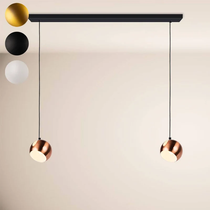 s.luce Ball Esstisch-Pendelleuchte drehbarer Schirm Ø 20cm 160cm Baldachin