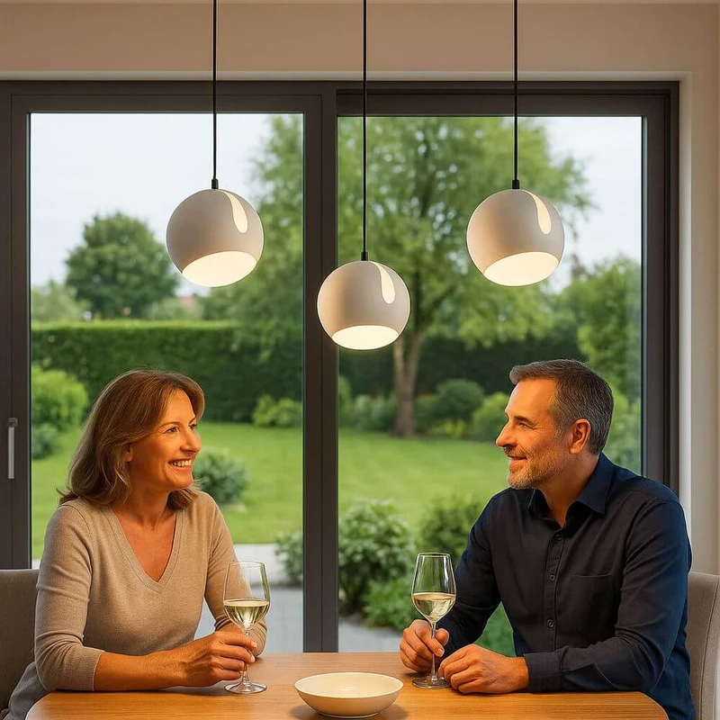 s.luce Ball Esstisch-Pendelleuchte drehbarer Schirm Ø 20cm 160cm Baldachin