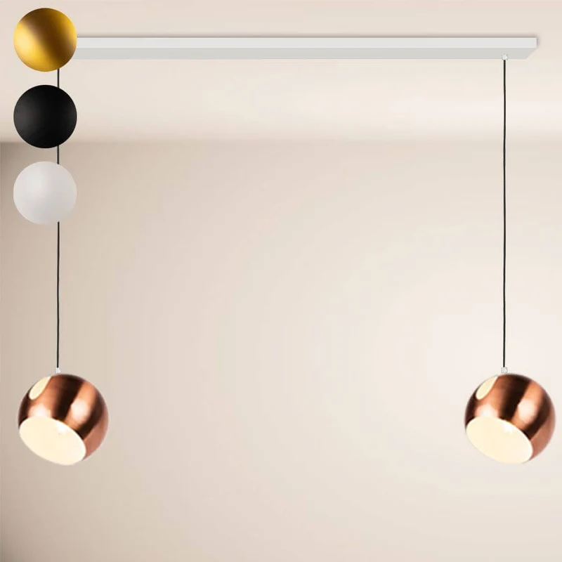 s.luce Ball Esstisch-Hängelampe Ø 30cm drehbarer Schirm 120cm