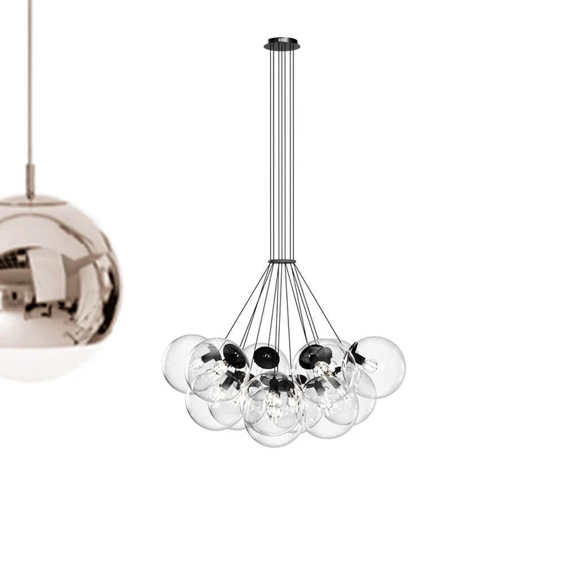 s.luce Orb Cluster Glaskugel Galerieleuchte Pendellampe 13-flammig