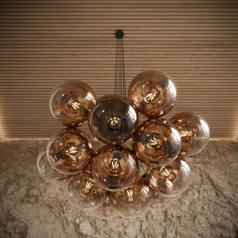 s.luce Orb Cluster Glaskugel Galerielampe Hängeleuchte 3-flammig