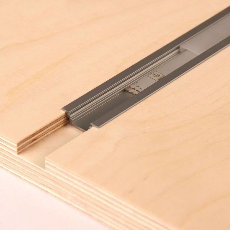 Einbauprofil schmal 200cm Alu-eloxiert ohne Abdeckung für LED-Strips