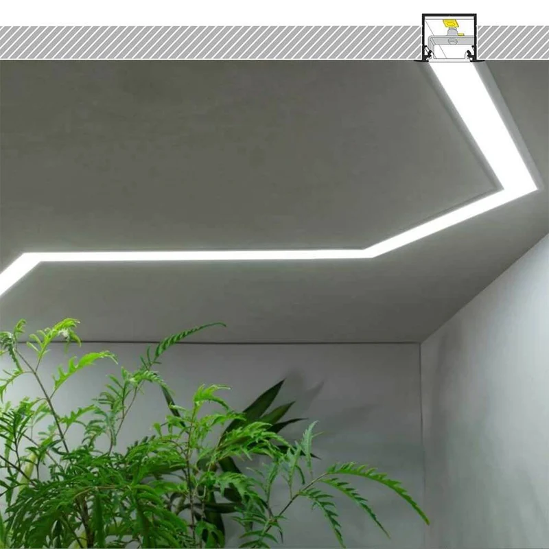 XXL Einbauprofil 200cm Alu-roh ohne Abdeckung für LED-Strips