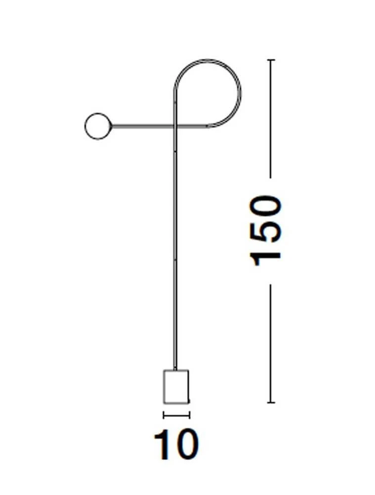 Dedalo Stehlampe Schwarz Glas Opal