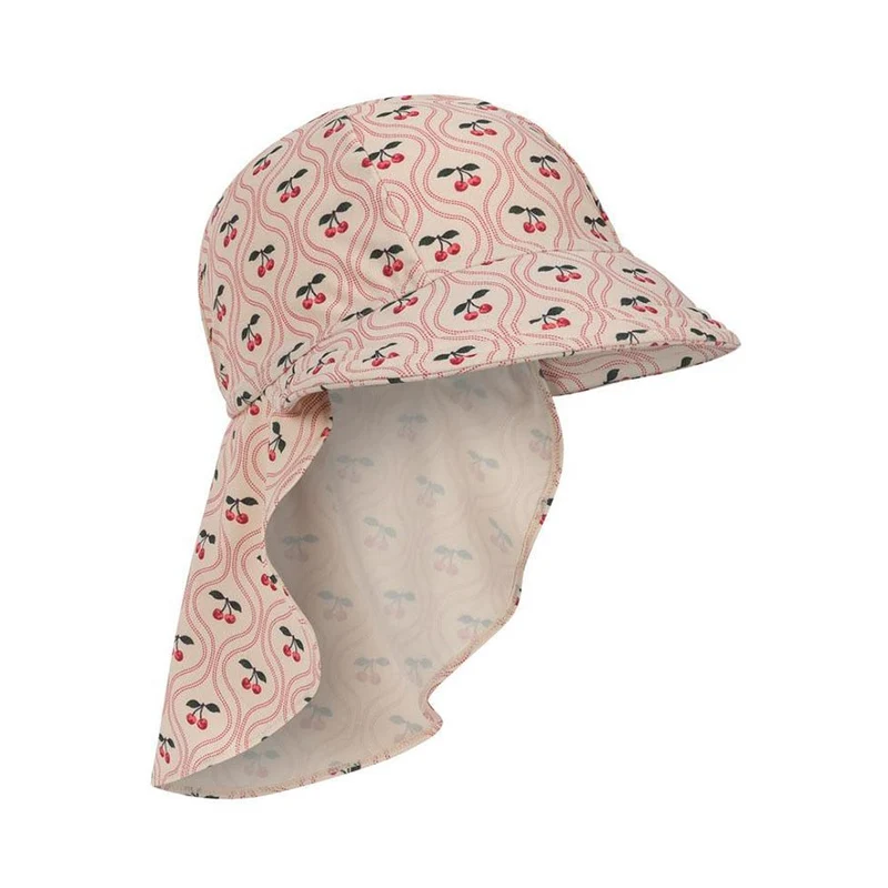 Merle Sonnenhut mit Rüschen, kirschrosa Motiv