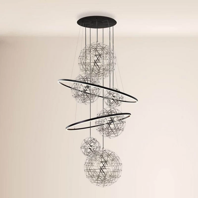 s.luce Fusion XXL Galerieleuchte 8-flammig LED-Ring