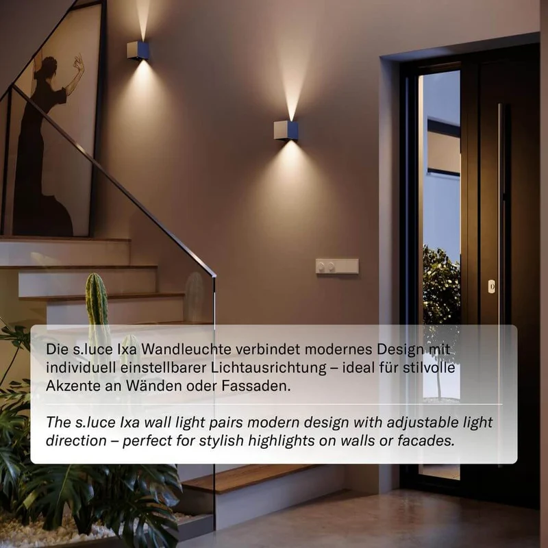 s.luce Ixa LED Wandlampe verstellbare Winkel Innen & Außen IP44
