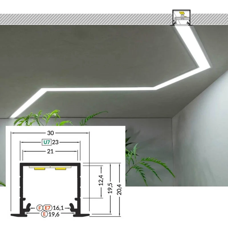 LED Aluminium Profil 2m Einbau