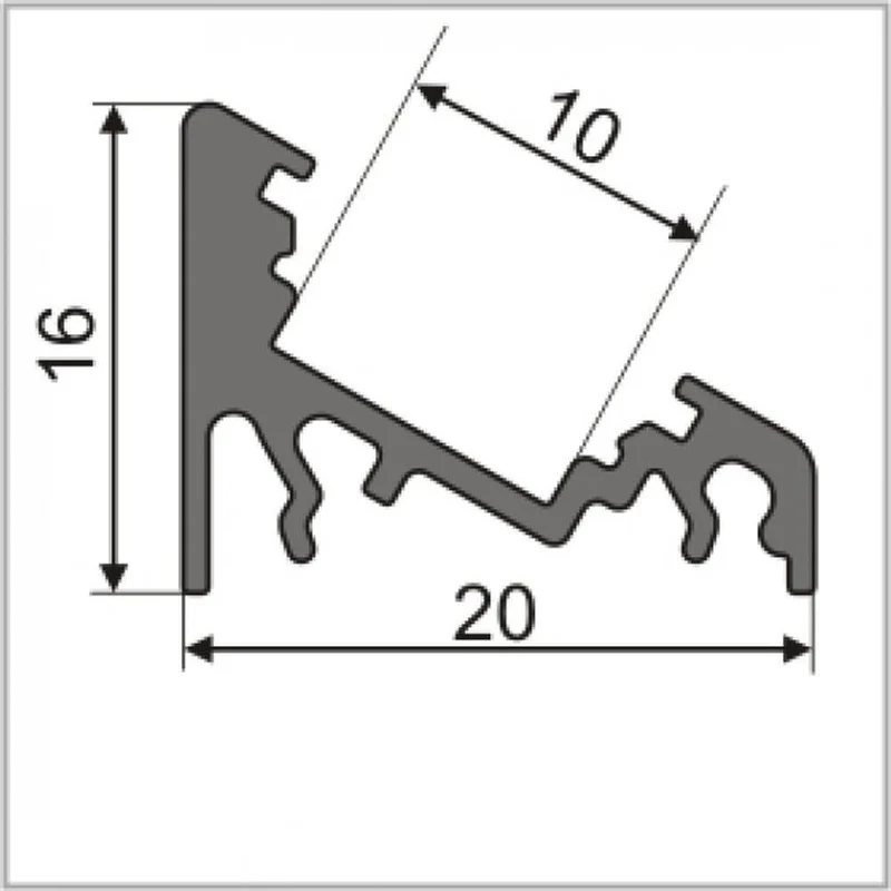 LED Aluprofil 2 Meter Corner 30° Weiß ohne Abdeckung