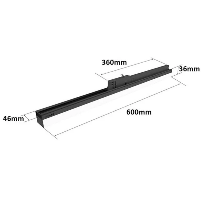3-Phasen Linienleuchte 2200lm 20W 3000K warm Schwarz